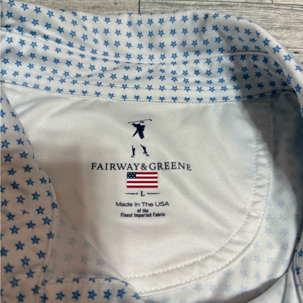 Fairway & Greene USA Stars Print Polo with Buffalo Ridge embroidery sz L - Picture 4 of 4